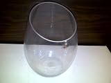 TBC Unique Round Glass Vase with Slant Cut Top: Height: 10 inch, Slant Opens: 6". Beautiful for Flowers, Floating Flowers, Candles or Great Ice Bucket. Decorate with Decorative Gem Stones, River Rocks, and LED Lights.
