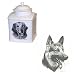 German Shepherd Memorial Urn by Porcelain by Rosalinde (7in)