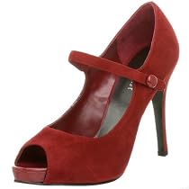 Nine West Women's Luminous Mary Jane Pump,Red Suede,8.5 M