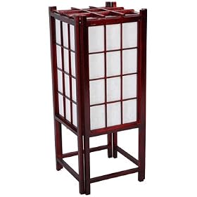 Paper Lanterns - Asian Decor - 18in Japanese Lamp w  Window Pane Design (Rosewood) from Lava Lamps