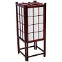 Indirect Light Meditation Lamp - 18" Window Pane Japanese Shoji Lantern - Cherry Rosewood
