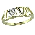 10K .01 ct. t.w. Diamond Love Ring in Yellow Gold