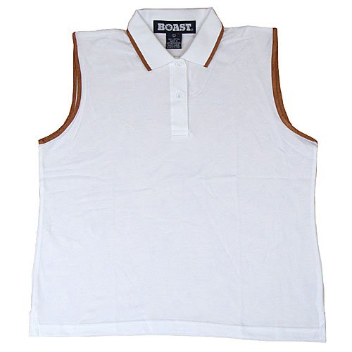 Womens Boast Sleeveless Polo-White/Suede
