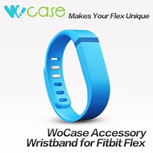 WoCase Replacement Accessory Wristband Bright Blue (Large) with Clasp for Fitbit Flex Activity and Sleep Tracker