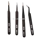 新しい 4 ピース プロフェッショナル ステンレス鋼産業メンテナンス帯電防止esd ピンセット ツール
