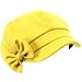 Ribbon Bow Newsboy Gatsby Driver Cabbie Cap Hat Mustard