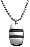 Sterling Silver Men's Stratus Design Dog Tag Pendant by Zina, 20