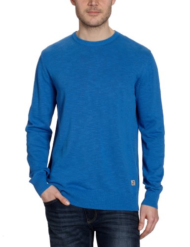 TOM TAILOR Herren Pullover 30155560010/casual slub crew-neck, Gr. 50/52 (L), Blau (6368) Preisvergleich