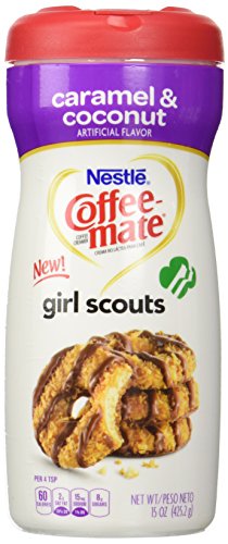 Coffee-Mate Powdered Creamer - Girl Scouts Caramel & Coconut Flavored 15oz (Pack of 4)