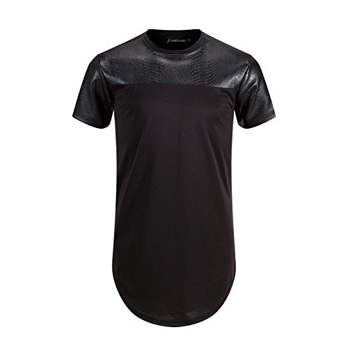 Unrestrained mens hip hop longline biker shirts black m