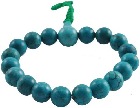 Tibetan Dyed Howlite Turquoise Beaded Bracelet, Wrist Mala, Prayer Beads