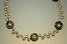 riesiges Jaspis-Scheiben-Collier mit echten Perlen, Messing