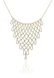 14k Yellow Gold Beaded Mesh Necklace, 17"