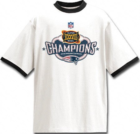 Buy New England Patriots Super Bowl XXXVIII Champions Official Locker Room T-Shirt