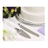 2pc Cake server and knife w/crystalline handle
