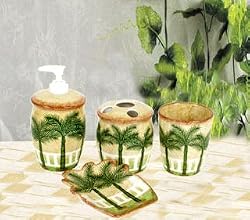 Palm Trees Bathroom Bath Accessories Set