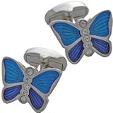 Blue Crystal Butterfly Cufflinks