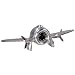 Authentic Models Art Deco Aluminum Airplane Flight Clock