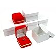 6 Red Velvet Ring Gift Boxes Jewelry Showcase Display