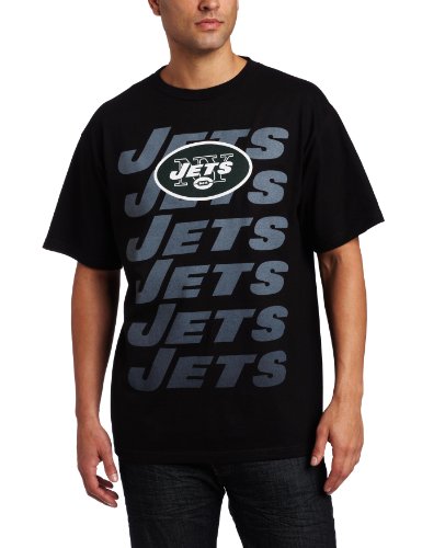 NFL Men's New York Jets All Time Great III Short Sleeve Basic Tee (Black, Large)