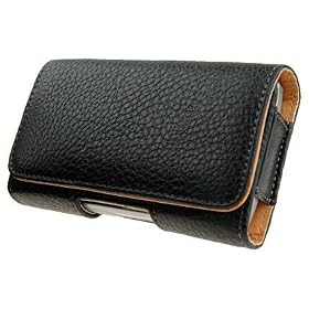 Apple iPhone 3G Textured Leather Horizontal Carrying Case with Fixed Belt Clip and Belt Loop