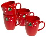 Waechtersbach Christmas Tree Jumbo Caffe Latte Mugs, Set of 4