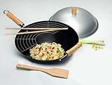 Asian Origins 4-Piece Nonstick Carbon-Steel Wok Set