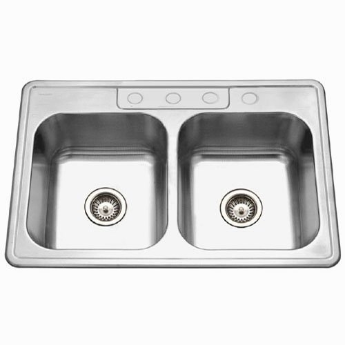 Houzer A3322-65BS4-1 Glowtone 33-by-22-Inch Faucet Holes