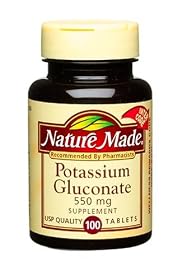Nature Made Potassium Gluconate 550mg, 100 Tablets (Pack of 3)