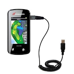 Coiled Usb Cable For The Sonocaddie V500 Golf Gps With Power Hot Sync And Charge Capabilities - Uses Gomadic Tipexchange Technology
