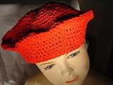 B305, Crocheted Orange Gimp Girls Beret