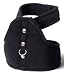 BLACK - Soft Black Cowboy Dog Adjustable Collar with Chrome Studs - TEACUP