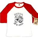 Recycle. It's Rad! Kid's 3/4 sleeve raglan. Made in the USA. 100% cotton