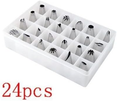 Generic 24pcs/Set Cake Puff Decorating Icing Nozzles Piping Sugarcraft Pastry Tips Tool Set by Dynaics
