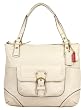 Coach Leather Poppy Whipstitch Glamour Tote Handbag 19018 Parchment White