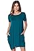 Alexander + David Women's Round Neck Short Sleeve Dress - Knit Tunic w/Pockets