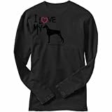 T-Shirt Long Sleeve Dark Silver  I Love My Doberman Pinschers / Urban Style - Brush  Dog