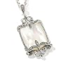 Sterling Silver Mother-of-Pearl & Marcasite Pendant w/ Chain