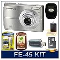Olympus FE-45 10MP 2.5 LCD Digital Camera (Titanium) Sensible Mega Bundle