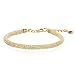 Mesh Bracelet with White CZ Fill in Gold Plate
