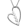 14K White Gold Diamond Heart Pendant - 0.50 Ct.