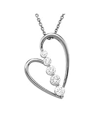 14K White Gold Diamond Heart Pendant - 0.50 Ct. -- LIFETIME WARRANTY