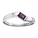 Sterling Silver Amethyst and Diamond Ring title=