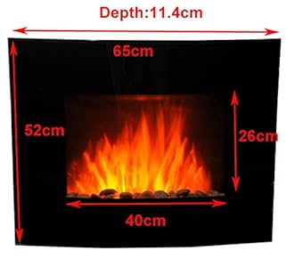Discount  HOMCOM LED CURVED GLASS ELECTRIC WALL MOUNTED FIRE PLACE FIREPLACE 7 COLOUR SIDE LIGHTs SLIMLINE PLASMA FAN HEATER