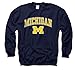 Campus Colors Adult Arch & Logo Soft Style Gameday Crewneck Sweatshirt (Michigan Wolverines - Navy, Medium)