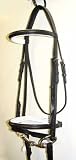Padded Leather Event / Dressage Snaffle Bridle with Flash and Web Reins