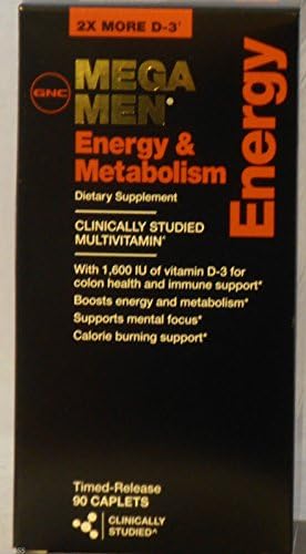 90ct GNC Mega Men Energy &amp; Metabolism Vitamins Dietary Supplements Caplets New
