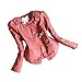 Girls Rivets and Ruffle Chiffon Faux Leather Motor Jacket