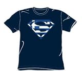 Superman - Greek Shield - Adult Navy S/S T-Shirt For Men
