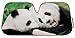 2016 KM WORLD Licensed COUPLE PANDA BEAR Auto Shade Cool Trending Pet Designs Sunshade with Reversible Silver Backing